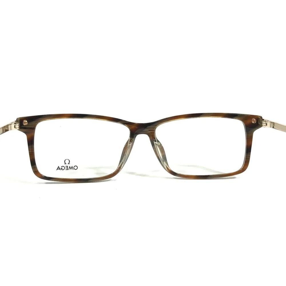 Omega Eyeglasses Frames OM 5014 056 Brown Tortoise Gold Rectangular 58-14-145